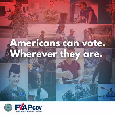 FVAP sharable image - Americans can vote. Wherever they are.
